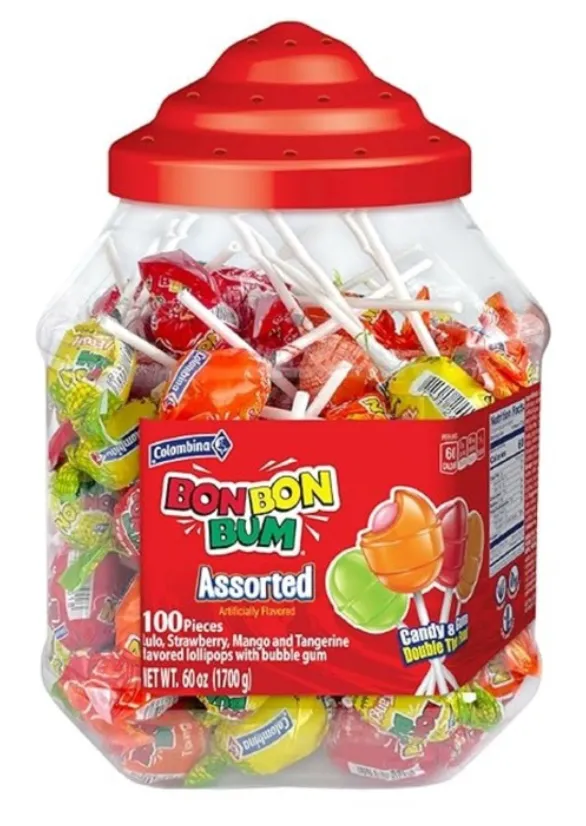 Colombina bon bon bum sucettes 100 unités