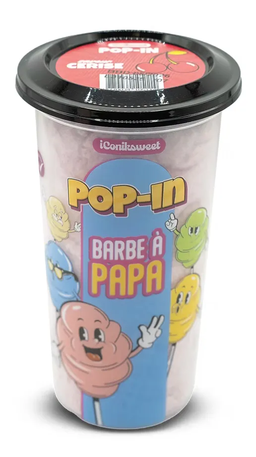 Pop-in barbe à papa cerise 12x60g
