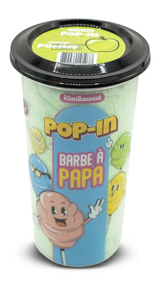 Pop-in barbe à papa pomme verte 12x60g