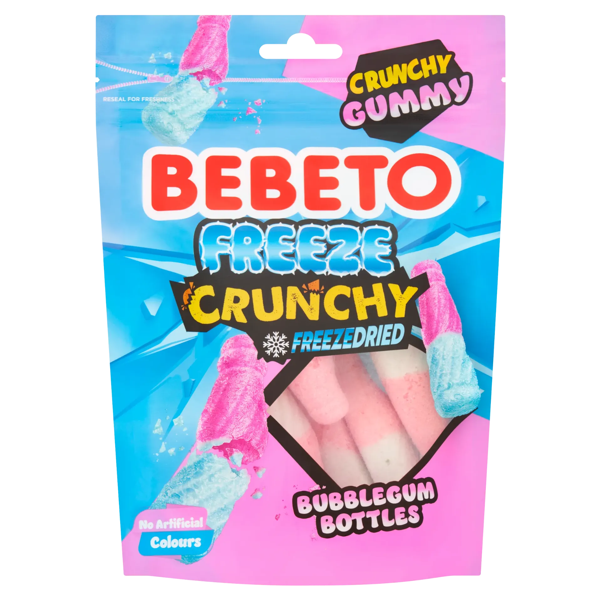 Bebeto freeze crunchy bubble gum bottles 12x35g