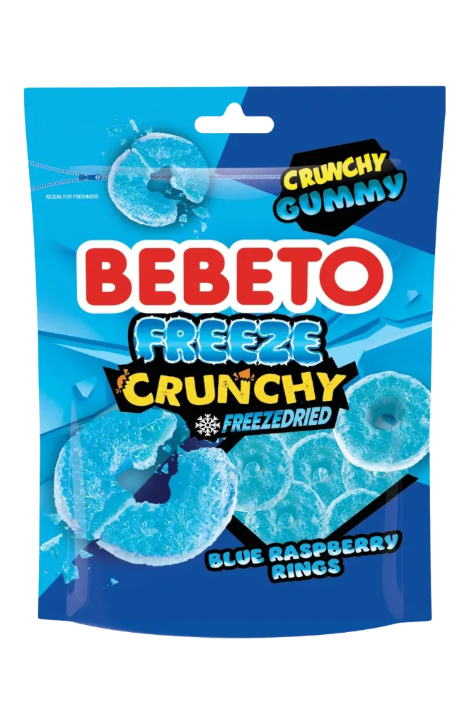 Bebeto freeze crunchy framboise rings 12x35g