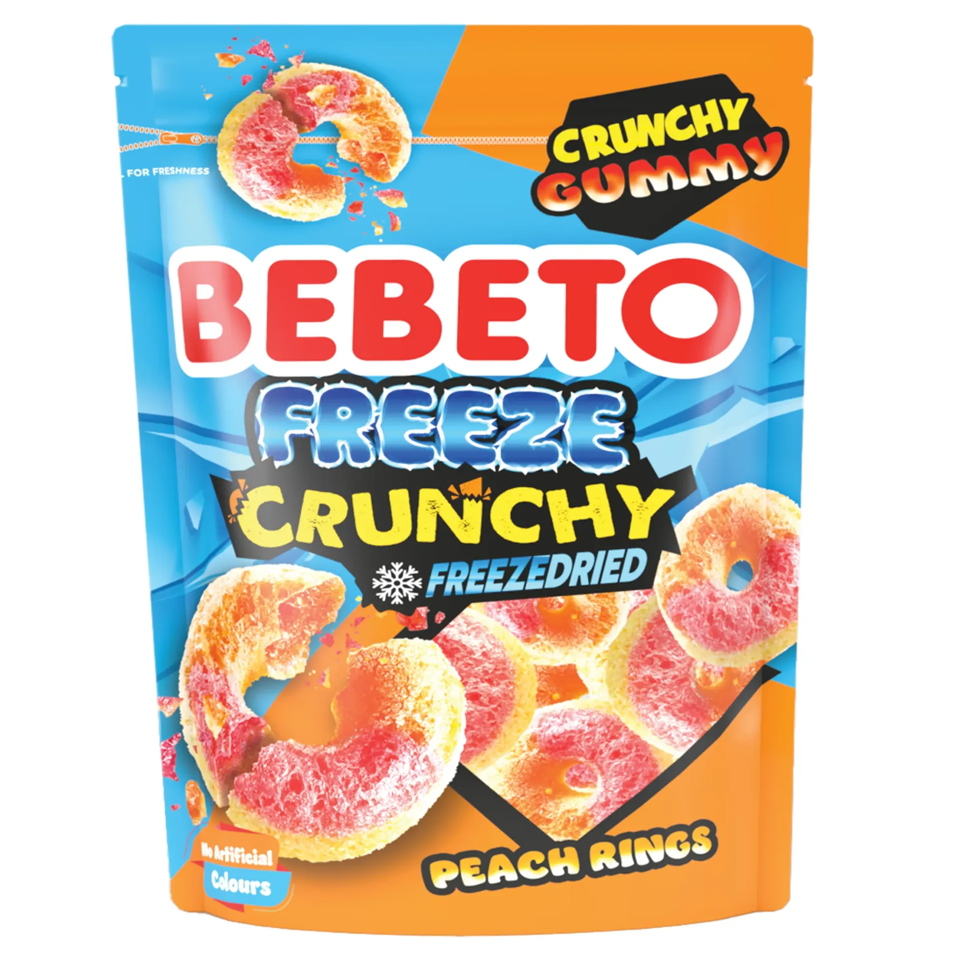 Bebeto freeze crunchy rings pêche 12X35G