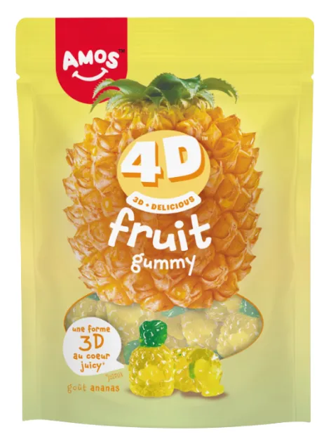 Amos 4D fruit gummy ananas 12x120g