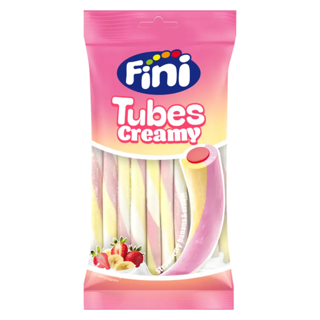 Fini sachet tubes creamy fraise banane 12x80g