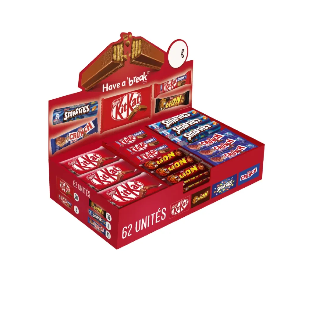 Kitkat chocobox (Kitkat, Kitkat chunky, Smarties, Crunch, Lion) 62 unités