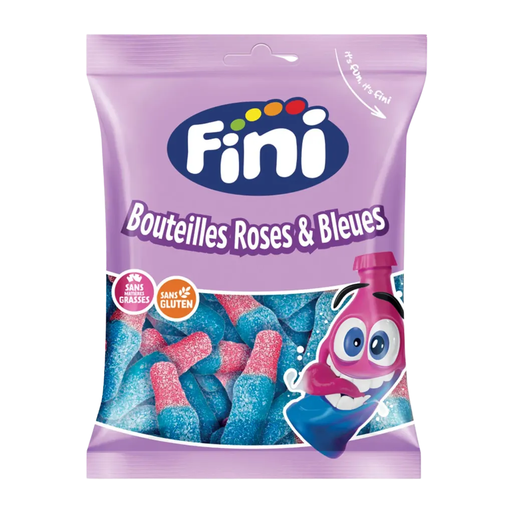 Fini sachet bouteille rose bleues 12x90g