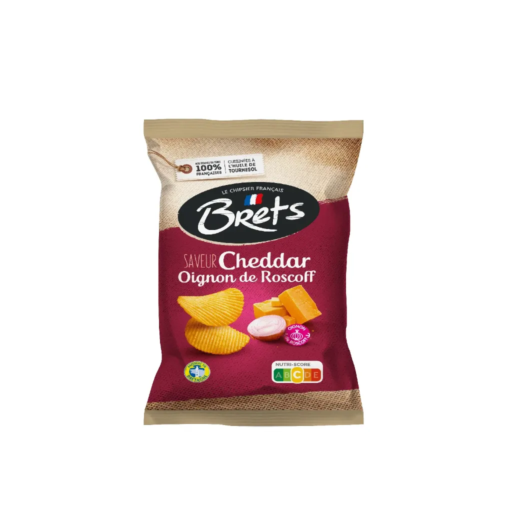 Brets cheddar oignons 10x125g