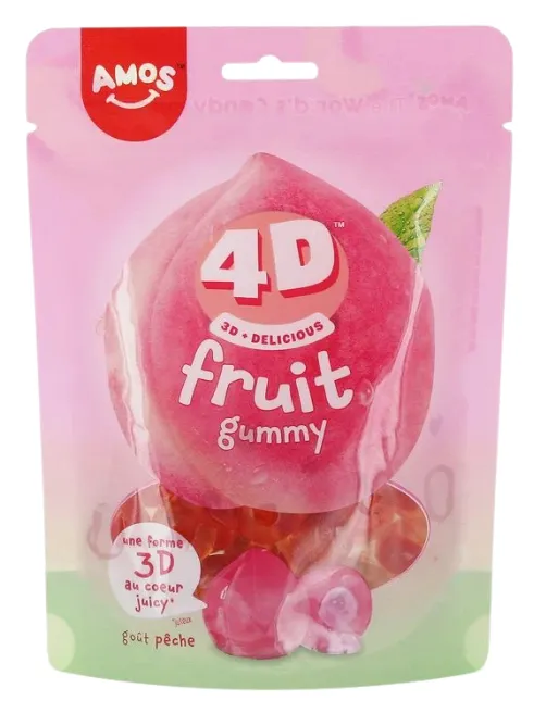 Amos 4D fruit gummy pêche 12x120g