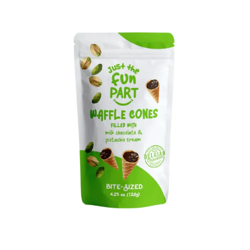 Waffle cones chocolat au lait pistache 6x120g